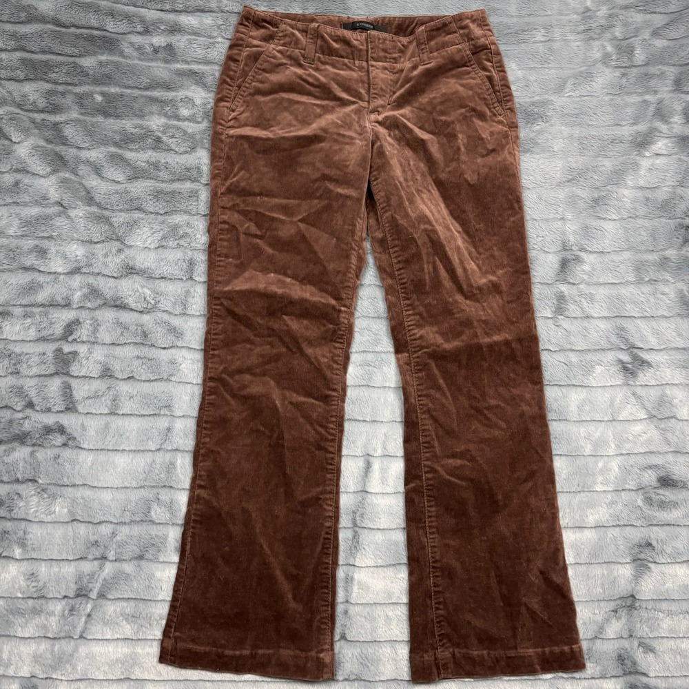 Express Brown Corduroy Flare Pants Womens Size 0 Low Rise Stretch Bootcut Cotton